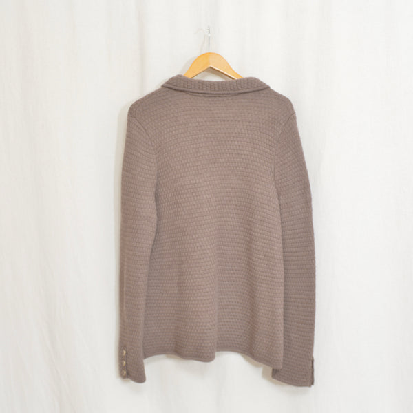 pure merino wool vintage talbots button down taupe brown button down cardigan
