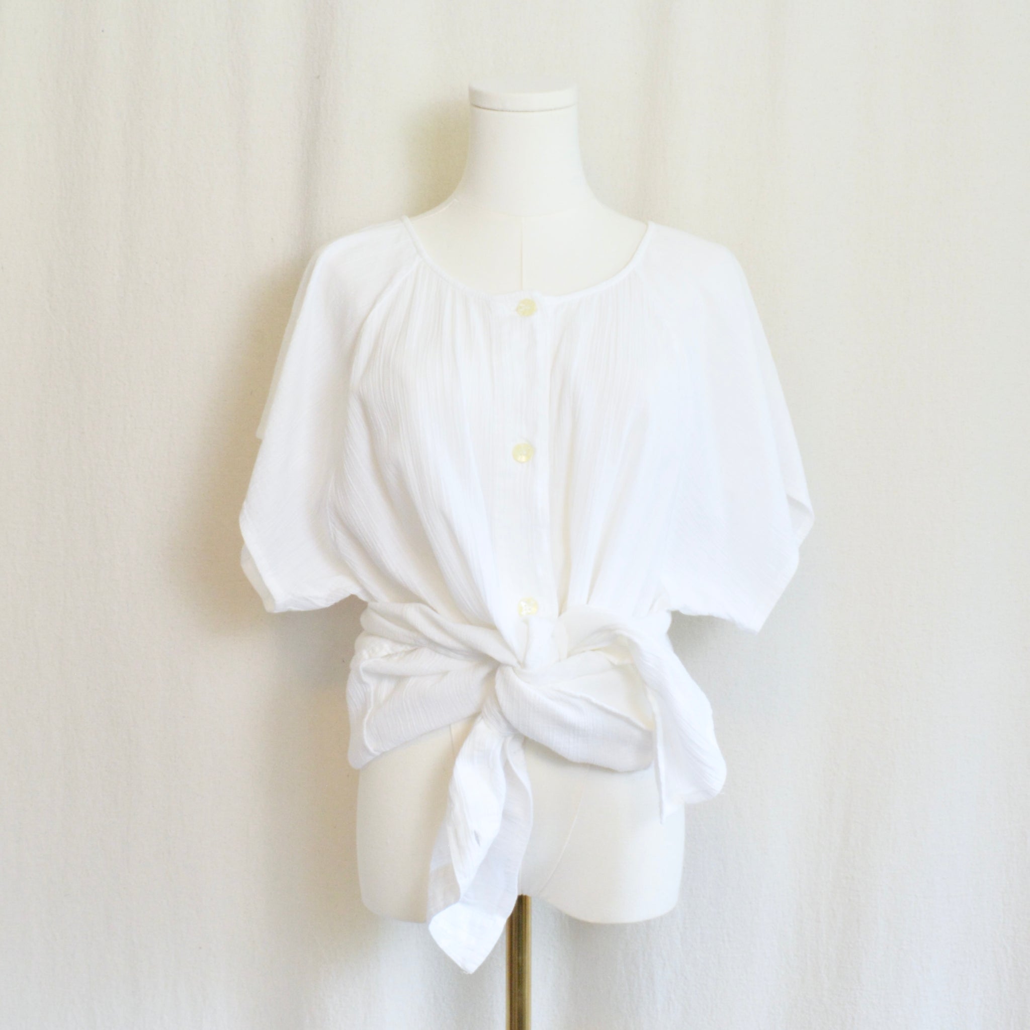 gauzy white cotton button down beach coverup