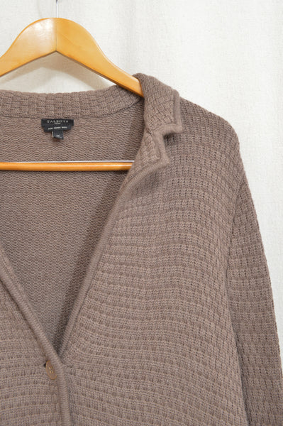 pure merino wool vintage talbots button down taupe brown button down cardigan