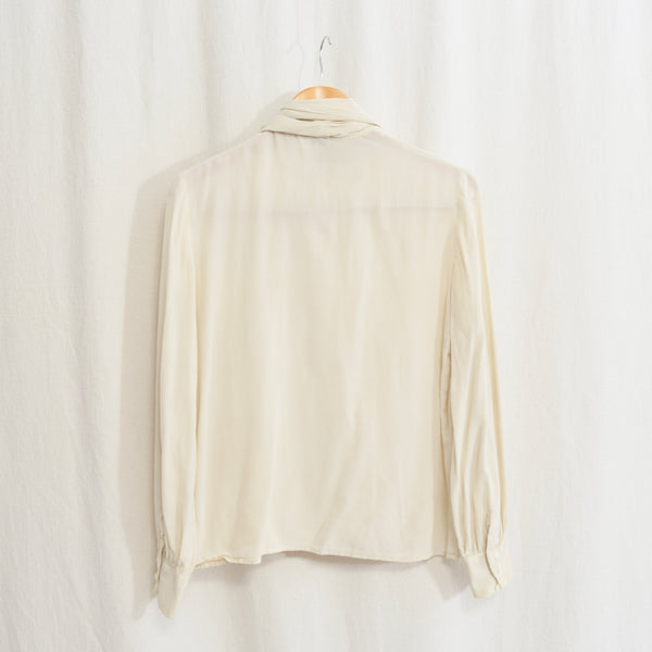 pure silk tie neck ivory button down anne klein top