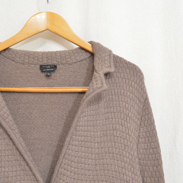 pure merino wool vintage talbots button down taupe brown button down cardigan