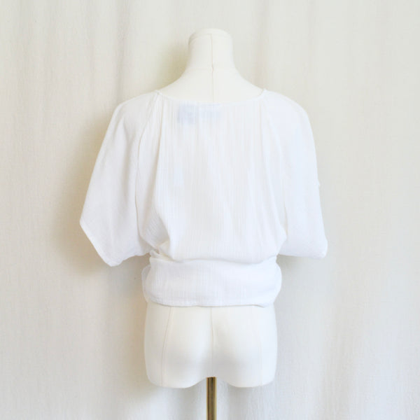 gauzy white cotton button down beach coverup