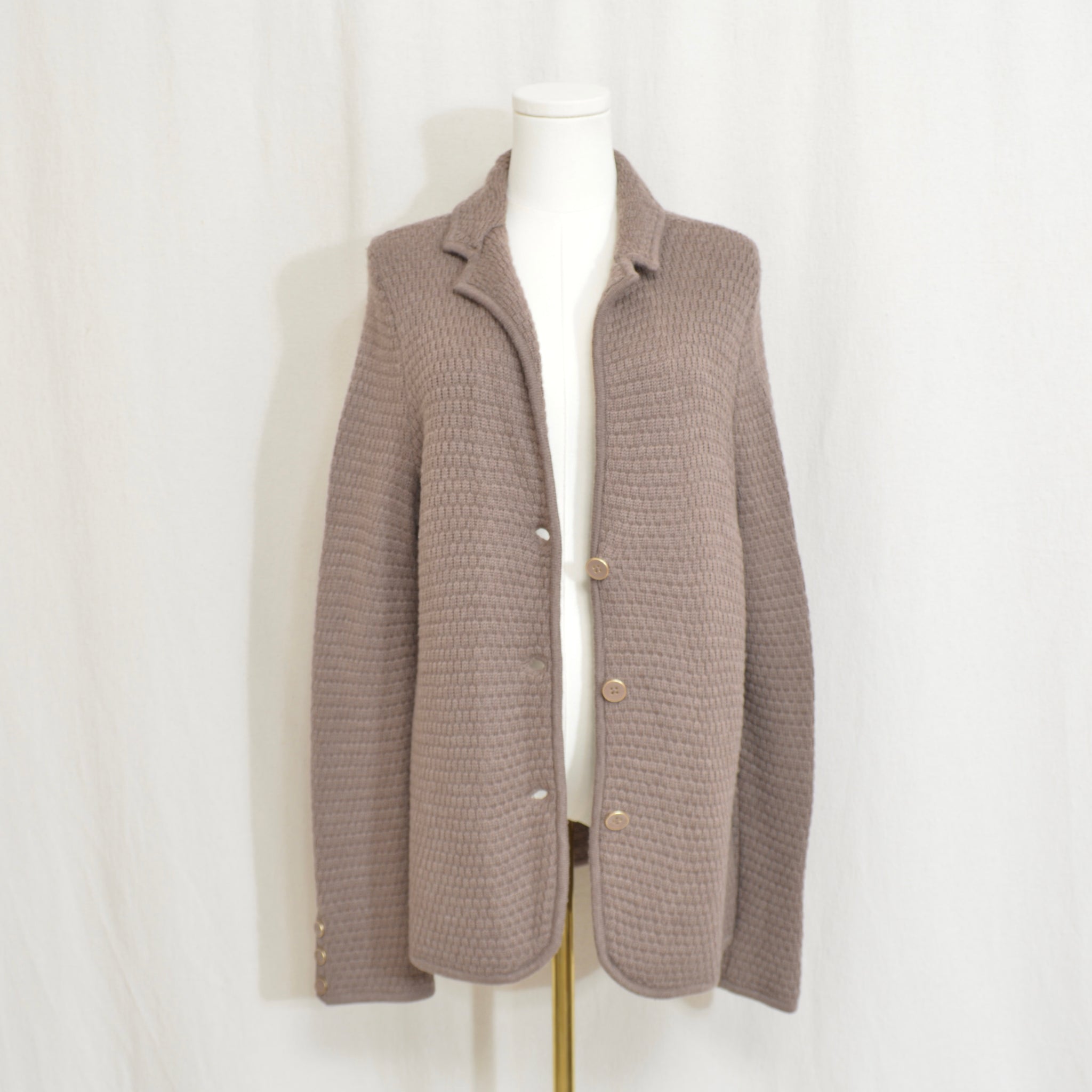 pure merino wool vintage talbots button down taupe brown button down cardigan