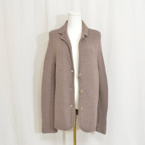 pure merino wool vintage talbots button down taupe brown button down cardigan