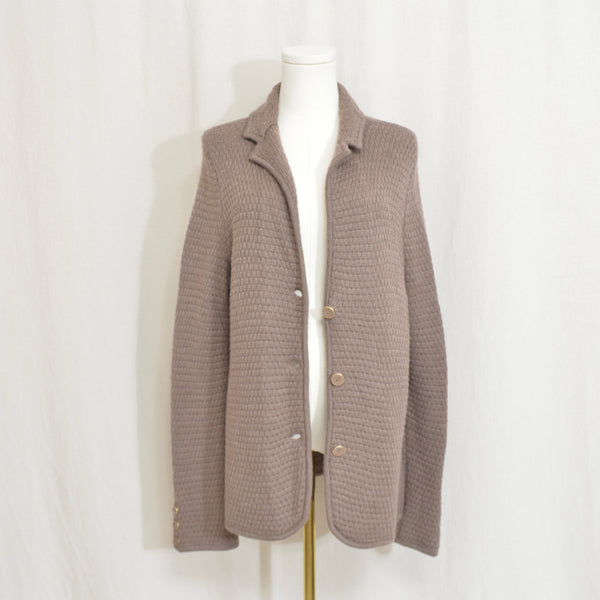 pure merino wool vintage talbots button down taupe brown button down cardigan