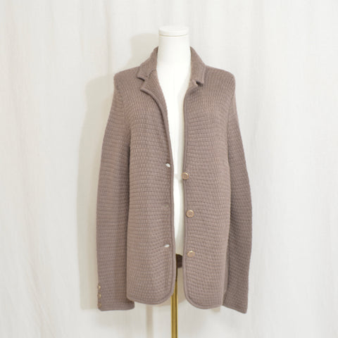 pure merino wool vintage talbots button down taupe brown button down cardigan