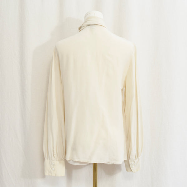 pure silk tie neck ivory button down anne klein top