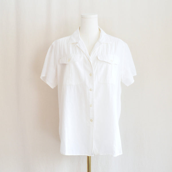 simple white semi sheer liz claiborne white cotton top