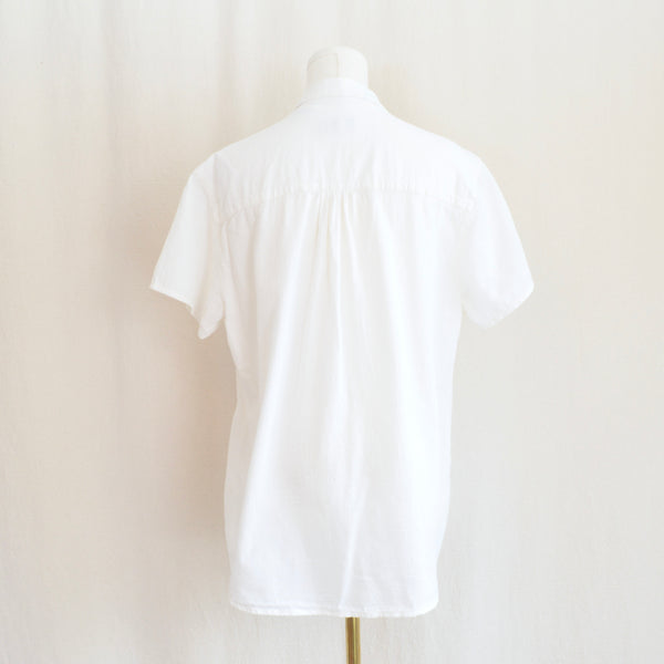 simple white semi sheer liz claiborne white cotton top