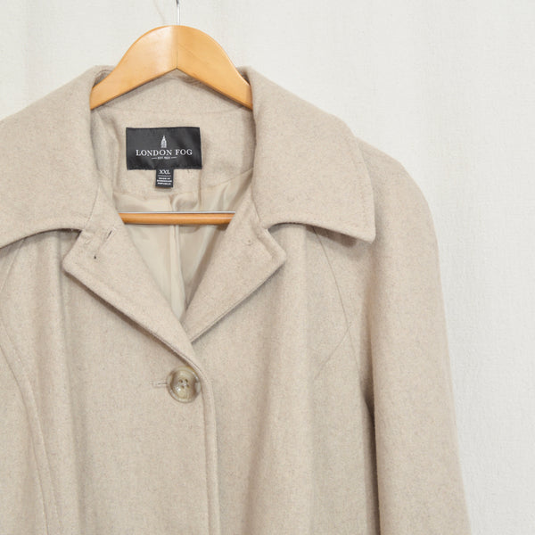 perfect mid length light beige vintage london fog wool overcoat