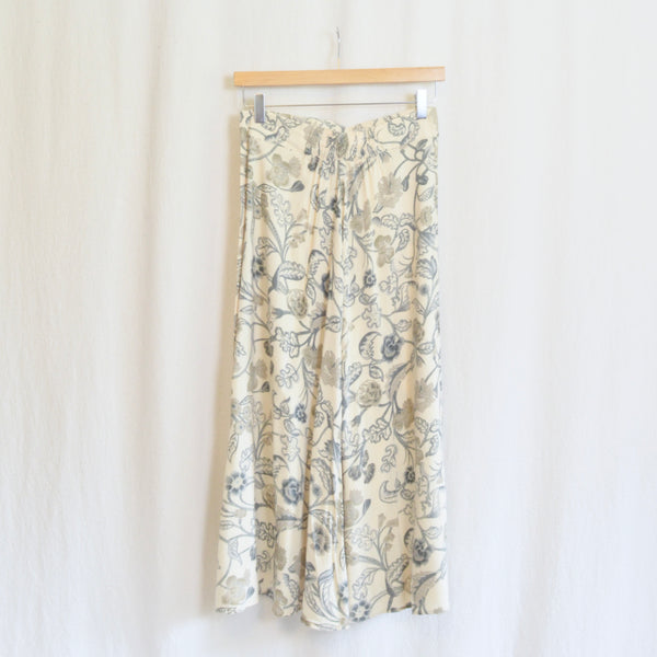 26”-29” buttercream yellow floral elastic midi easy summer skirt
