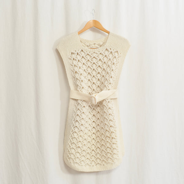 open side crochet wool dress tunic