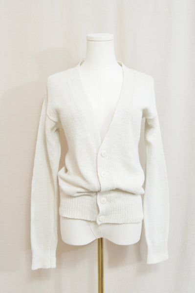 simple off-white silk and cotton blend cardigan