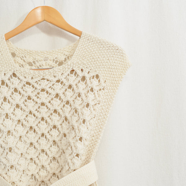 open side crochet wool dress tunic