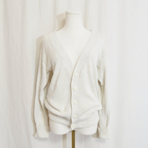 simple off-white silk and cotton blend cardigan