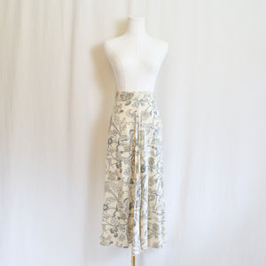 26”-29” buttercream yellow floral elastic midi easy summer skirt