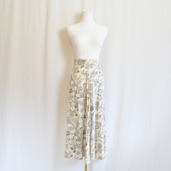 26”-29” buttercream yellow floral elastic midi easy summer skirt