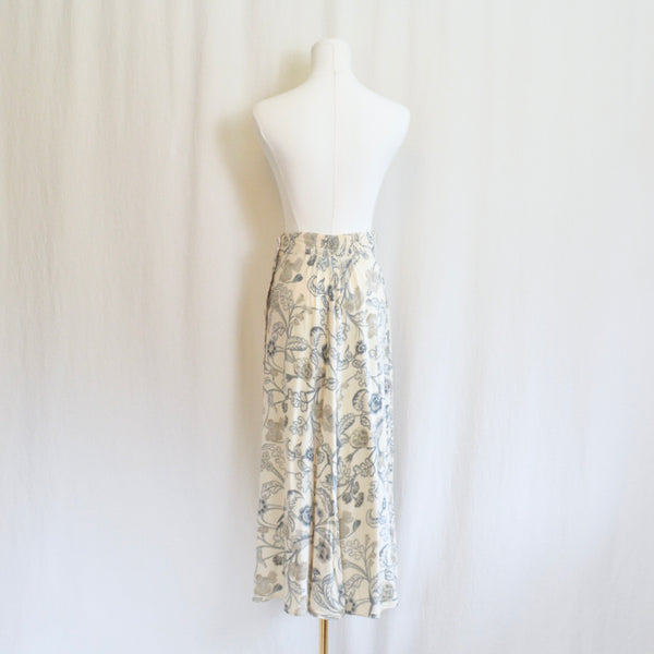 26”-29” buttercream yellow floral elastic midi easy summer skirt