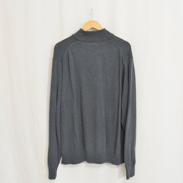 dark charcoal gray pure cotton st john’s bay quarter zip