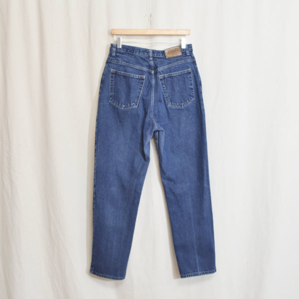 vintage 90’s dark wash jones sport 100% cotton high waisted straight leg denim