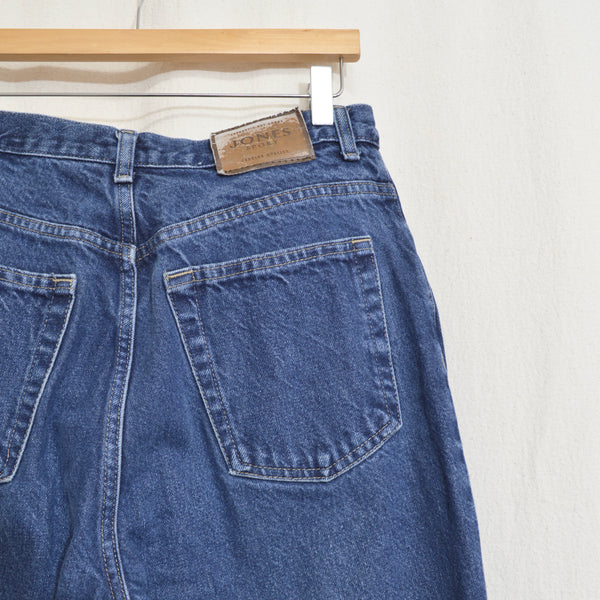 vintage 90’s dark wash jones sport 100% cotton high waisted straight leg denim