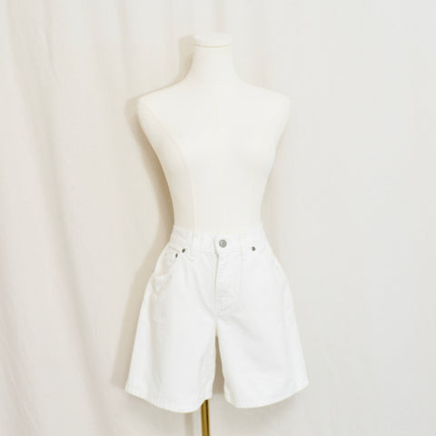 30" white high waisted 5 pocket design faded glory vintage jean shorts
