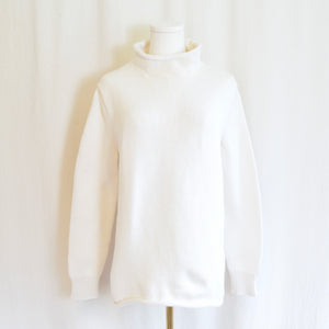 classic ivory cotton mock neck j crew sweater