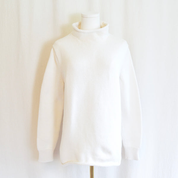 classic ivory cotton mock neck j crew sweater