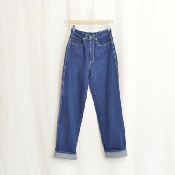 27 x 32.5 high rise dark wash straight wide leg vintage anne klein denim