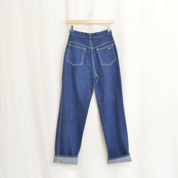 27 x 32.5 high rise dark wash straight wide leg vintage anne klein denim