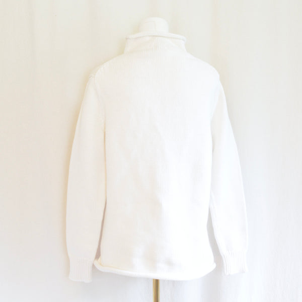 classic ivory cotton mock neck j crew sweater