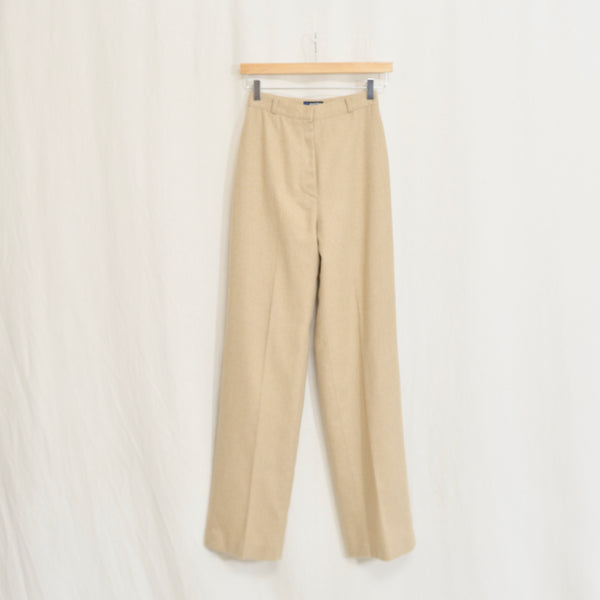 25 x 32 extra long fully lined khaki beige wool blend straight leg pants