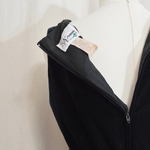 simple black belted velvet tank jumpsuit