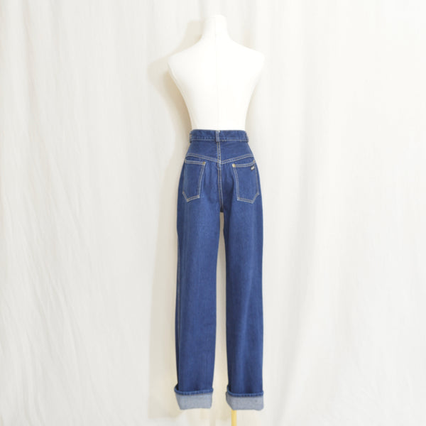 27 x 32.5 high rise dark wash straight wide leg vintage anne klein denim