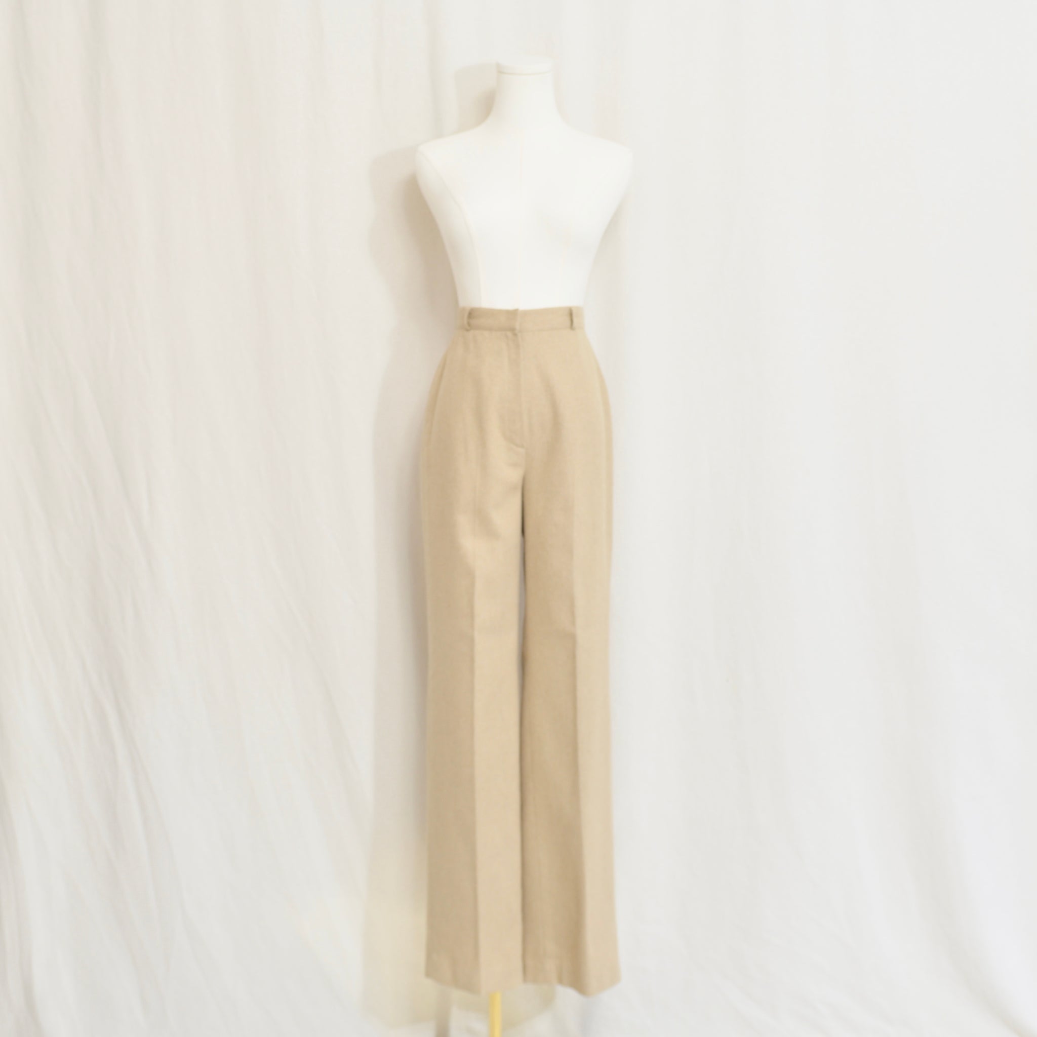 25 x 32 extra long fully lined khaki beige wool blend straight leg pants