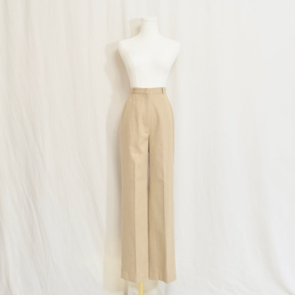 25 x 32 extra long fully lined khaki beige wool blend straight leg pants