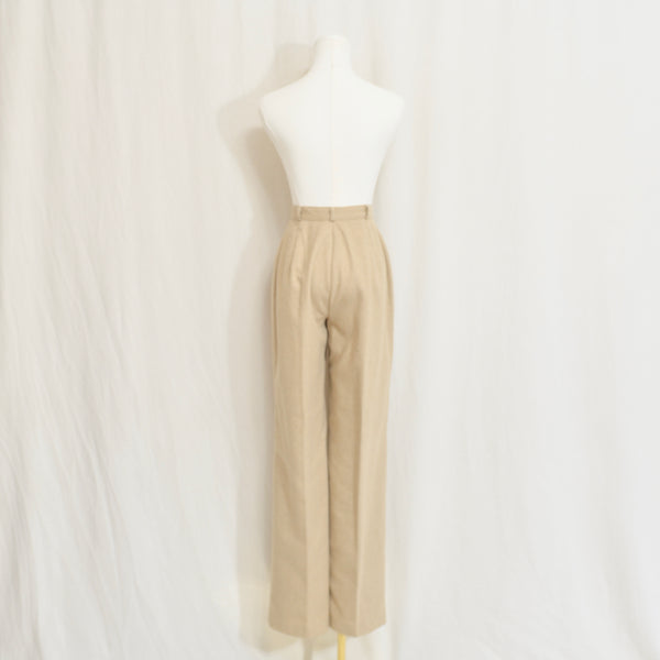 25 x 32 extra long fully lined khaki beige wool blend straight leg pants
