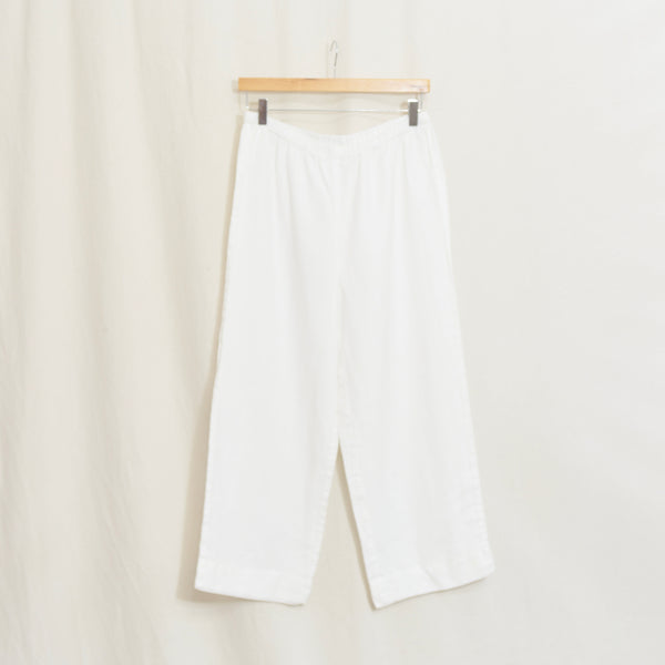 30 x 24.5 white elastic waist jones ny white linen easy pants