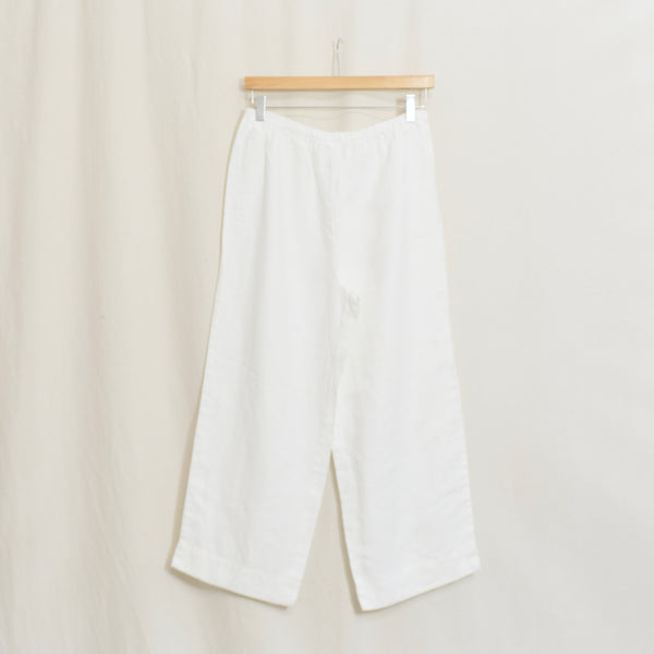 30 x 24.5 white elastic waist jones ny white linen easy pants