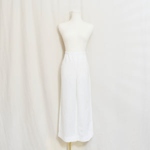 30 x 24.5 white elastic waist jones ny white linen easy pants