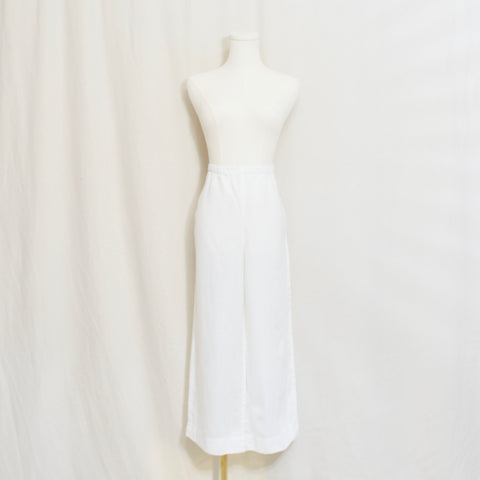 30 x 24.5 white elastic waist jones ny white linen easy pants