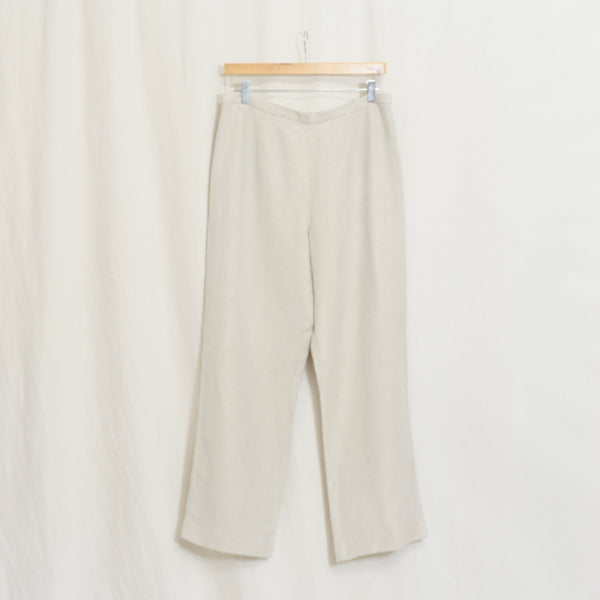 33 x 29.5 vintage covington petite fully lined high waisted beige wide leg pants