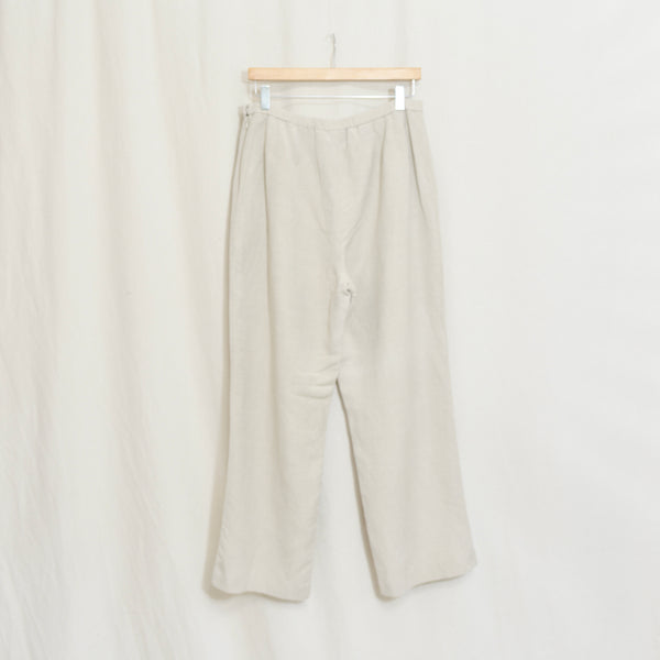 33 x 29.5 vintage covington petite fully lined high waisted beige wide leg pants