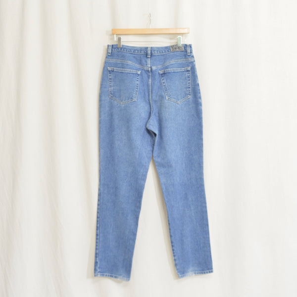 33 x 31.5 high waisted mid wash tapered ny jeans vintage denim
