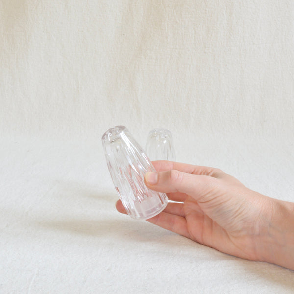 small crystal salt and pepper shaker set