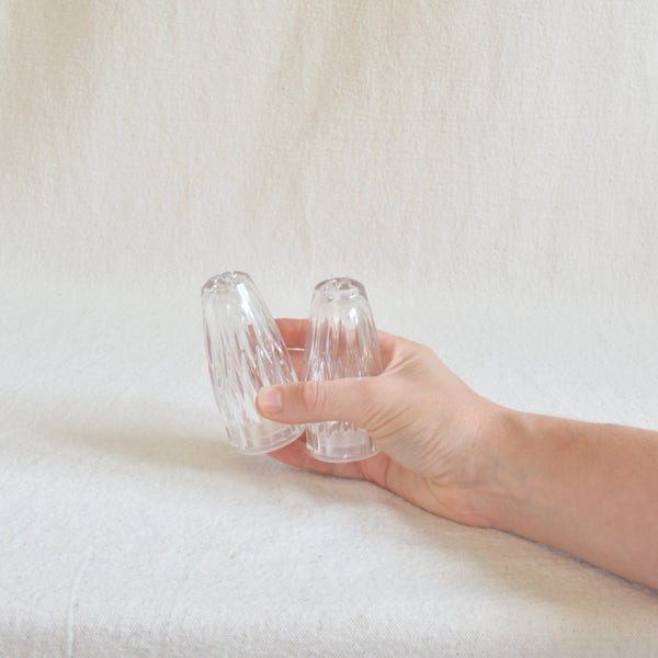 small crystal salt and pepper shaker set