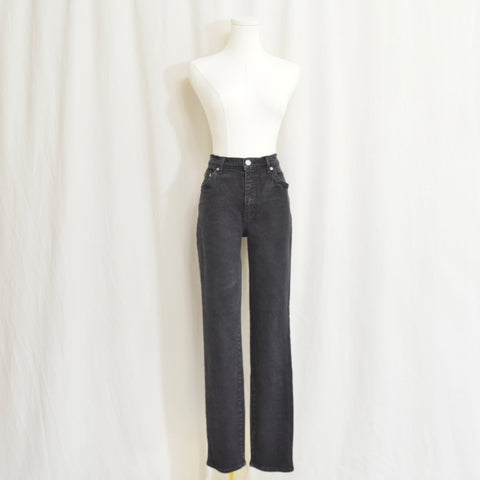 28 x 30 slightly stretchy straight leg washed black vintage faded glory denim