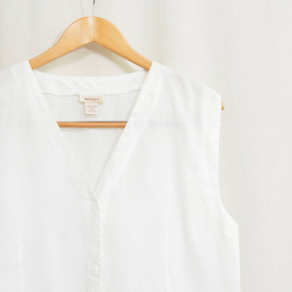 long white pure linen button down tunic