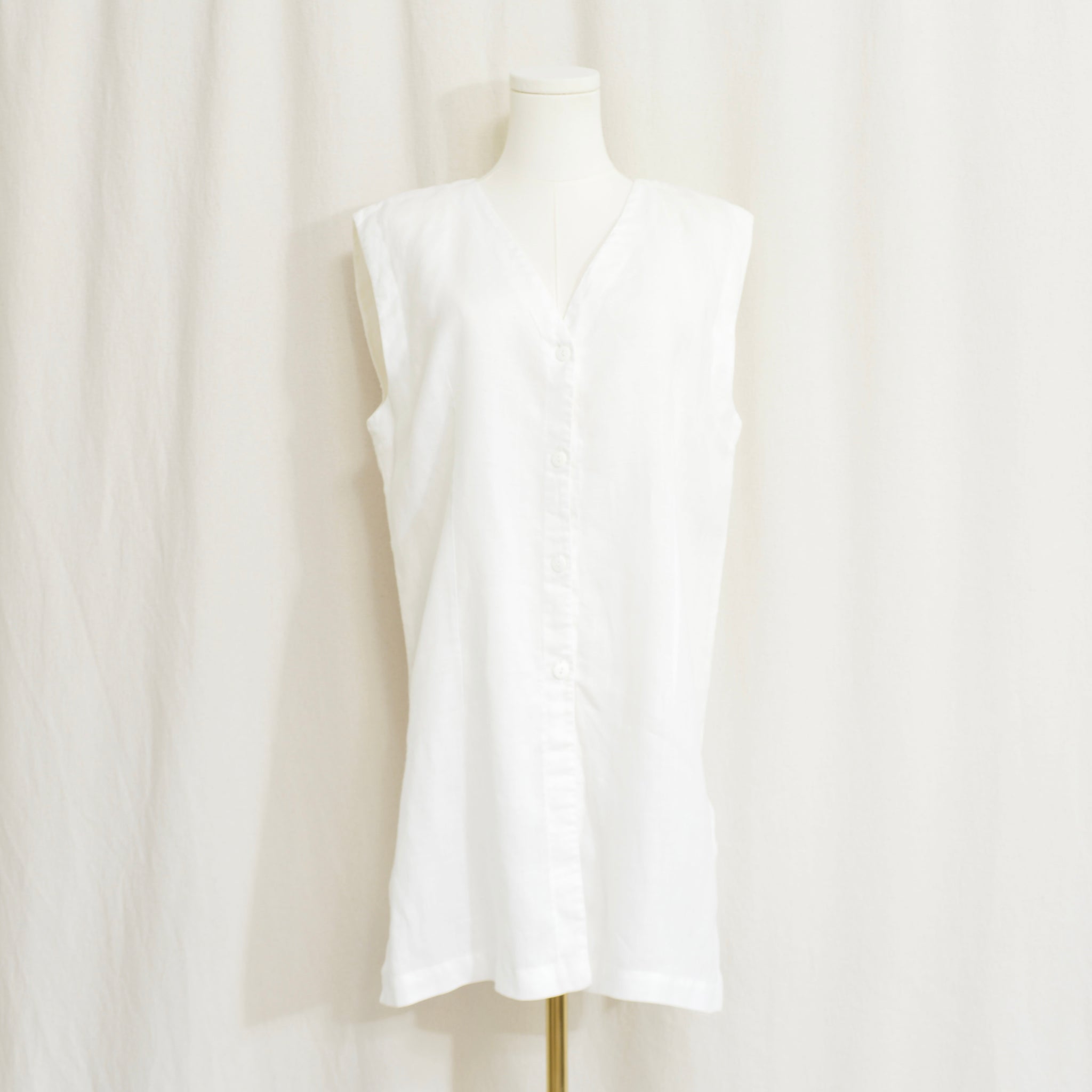 long white pure linen button down tunic