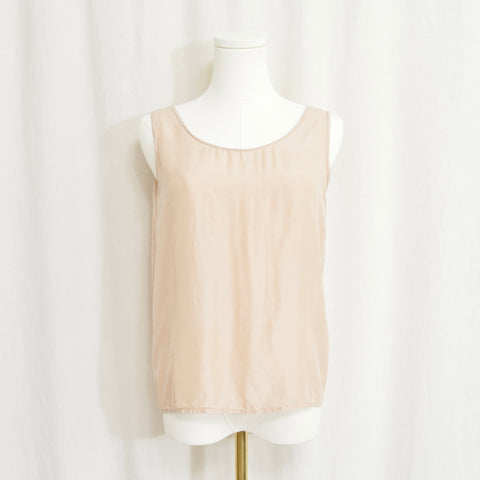 dusty rose simple wide strap pure silk tank